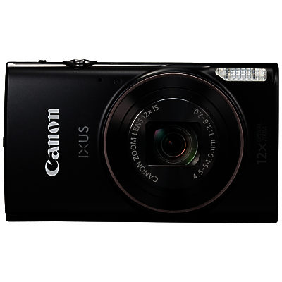 Canon IXUS 285 HS Digital Camera, Full HD 1080p, 20.2MP, 12x Optical Zoom, 24x Zoom Plus, Wi-Fi, NFC, 3 LCD Screen with Wrist Strap Black Canon IXUS 285 HS Digital Camera, Full HD 1080p, 20.2MP, 12x Optical Zoom, 24x Zoom Plus, Wi-Fi, NFC, 3 LCD Screen with Wrist Strap Black